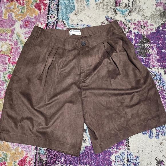 Free People We The Free Straight On Suede Shorts Chestnut - Picture 8 of 9